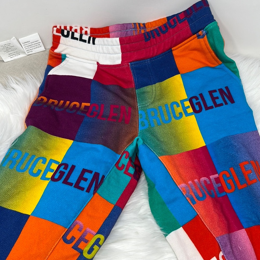 BRUCE GLEN BIG LOGO CROP JOGGERS SIZE 7 Measure 12” Waist X 19” inseam